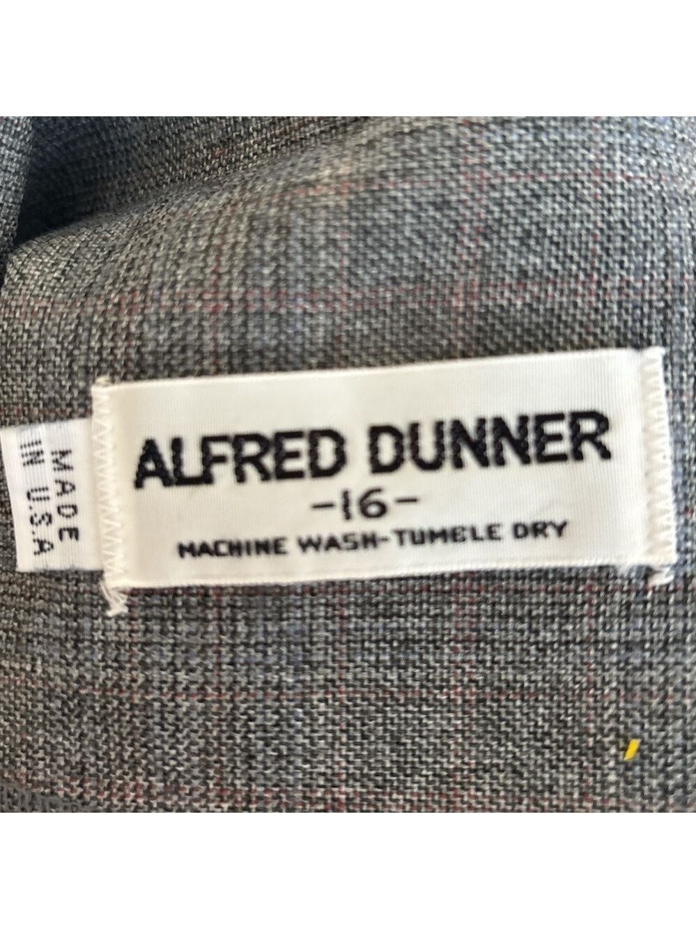3PC ALFRED DUNNER GRAY PLAID SUIT BLAZER SZ 16 PANTS PENCIL SZ 12 SKIRT SZ 10 - Picture 8 of 11